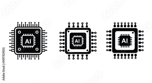 Processors glyph icons set. Octa core, CPU processors, microprocessor temperature, sad chip. Silhouette symbols. Vector isolated illustration