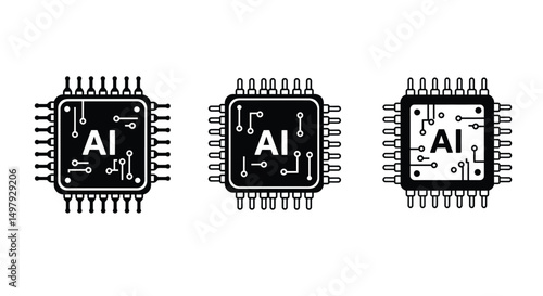 Processors glyph icons set. Octa core, CPU processors, microprocessor temperature, sad chip. Silhouette symbols. Vector isolated illustration