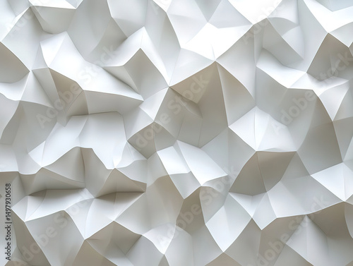 Wallpaper Mural Tech-Inspired White Hexagonal Structure 3D Render Torontodigital.ca