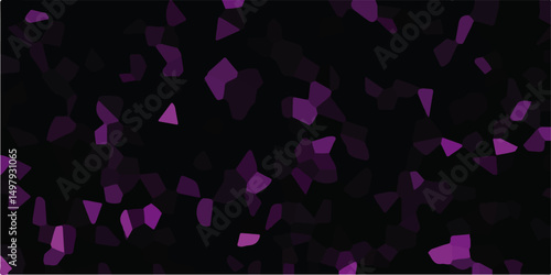 Abstract Crystal Mosaic Seamless Geometric Pattern, Quartz Broken Glass Fragment Purple and black Hues.Vector illustration.To implement your design ideas, business subjects.