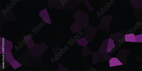 Abstract Crystal Mosaic Seamless Geometric Pattern, Quartz Broken Glass Fragment Purple and black Hues.Vector illustration.To implement your design ideas, business subjects.