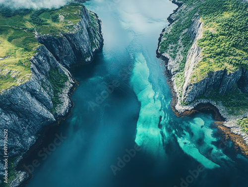 Wallpaper Mural Aerial Photography of Norway’s Serene Natural Landscape Torontodigital.ca