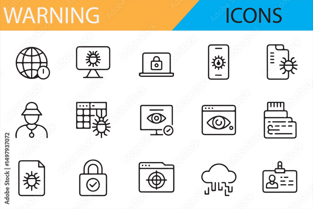 Fototapeta premium UI Warning Symbols for Devices