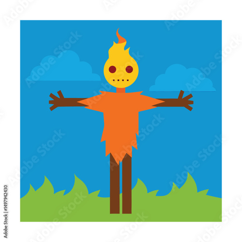 burned scarecrow in field (3).eps