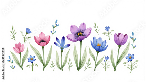 spring flowers vector illustration