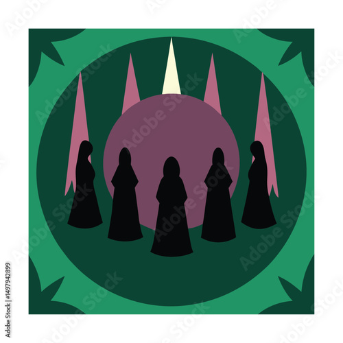 coven circle in forest (2).eps