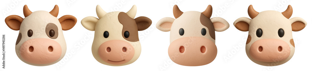 PNG Cute clay cow illustration, transparent background PNG Cute clay cow illustration, transparent background