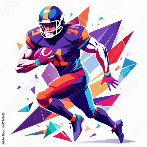 american football player vector illustration