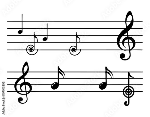 music notes vector