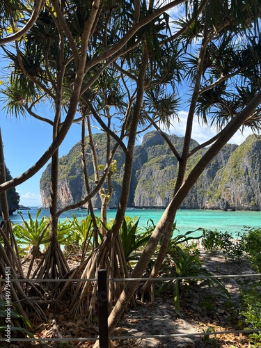 Stunning Thai Coastline with Turquoise Waters, Limestone Cliffs, and Tropical Scenery