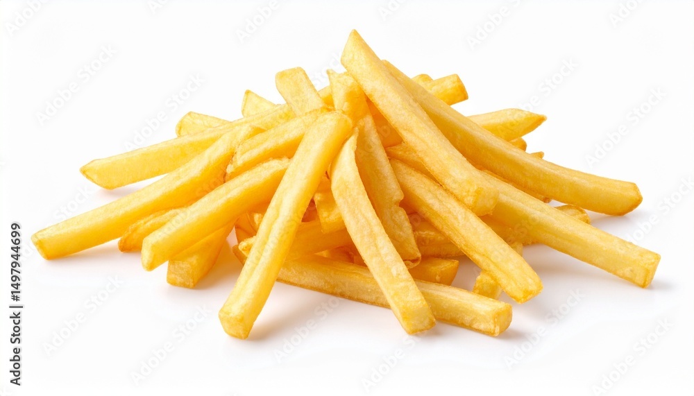 french fries on white background french fries on white background