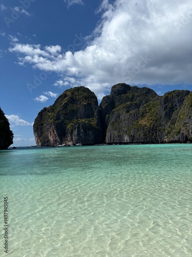 Stunning Thai Coastline with Turquoise Waters, Limestone Cliffs, and Tropical Scenery