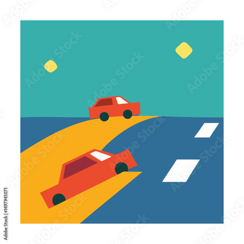 empty street with overturned cars (2).eps