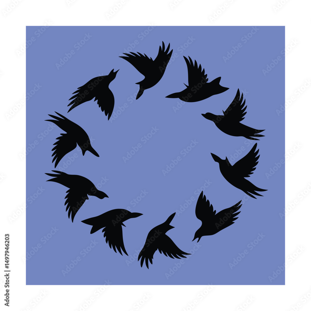 Obraz premium flock of crows circling.eps