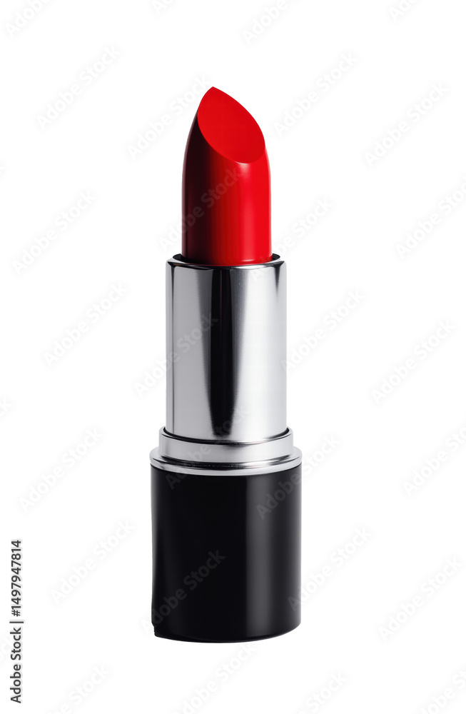 Vibrant red lipstick on transparent background Vibrant red lipstick on transparent background