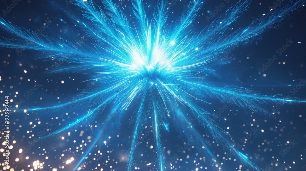 Fototapeta premium Blue light burst explosion for background