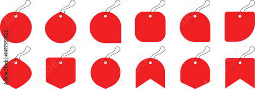 Sale quality tags and labels. Modern style stickers, labels, sale vector ,Special offer discount label. Hanging red sales tag. Shopping stickers and badges collection