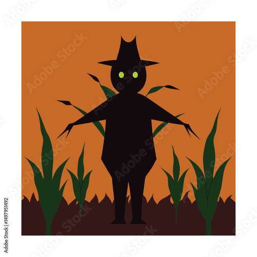 haunted cornfield with scarecrow (2).eps