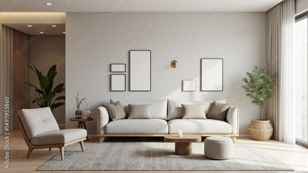 Naklejka premium living room interior