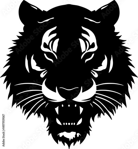 tiger head ,tiger head, The Mighty Tiger Head,Fierce Tiger Head Design,The Roar of the Tiger Head,Tiger Head: Strength and Power,Guardian Tiger Head,The Majesty of Tiger Head,Tiger Head Artwork/Illust