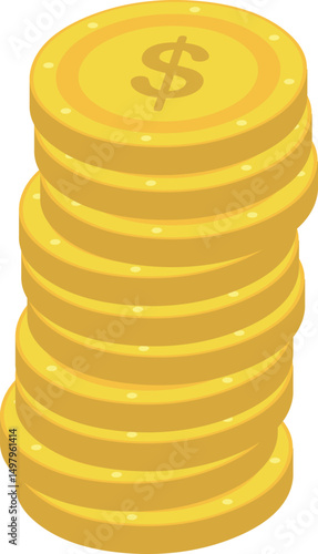 vector stack coin illustration