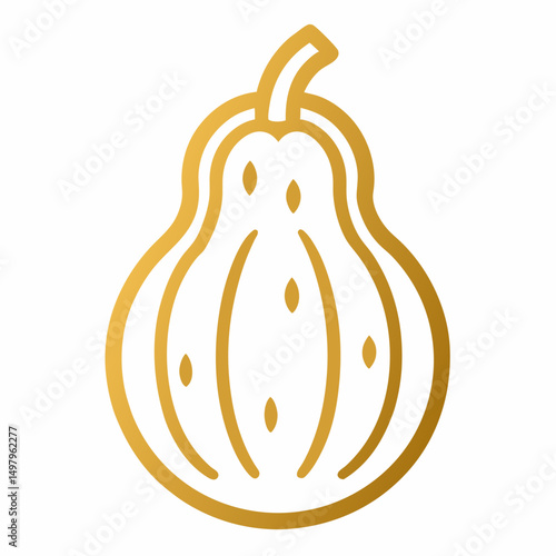 Gold rush Squash outline icon on white background