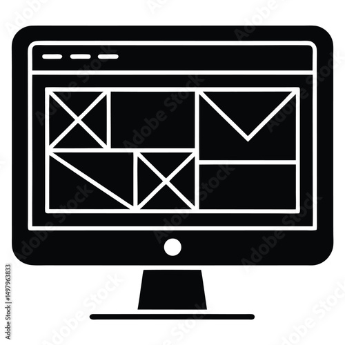 web designer element isolated design prototype on white background
