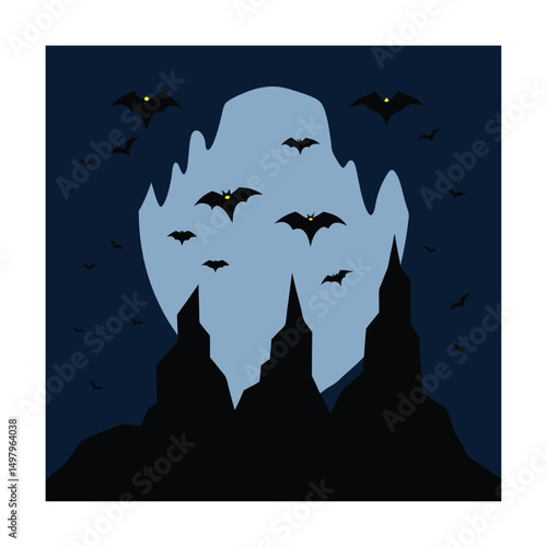 swarm of bats flying out of cave   (2).eps