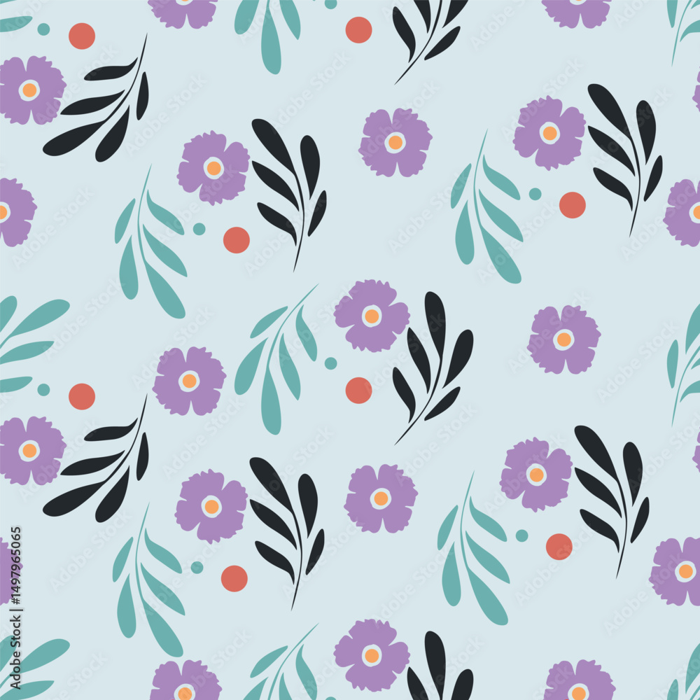 Cute floral pattern. Seamless vector pattern. Elegant template for fashion prints. Small pink and blue flowers for folk print. White background. Stock vector Cute floral pattern. Seamless vector pattern. Elegant template for fashion prints. Small pink and blue flowers for folk print. White background. Stock vector
