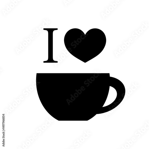 cup of coffee hand drawing minimalist illustration