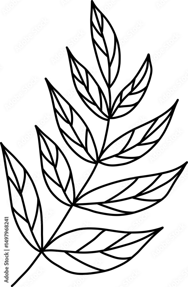 Fototapeta premium Flowers monoline art hand drawing minimalist illustration