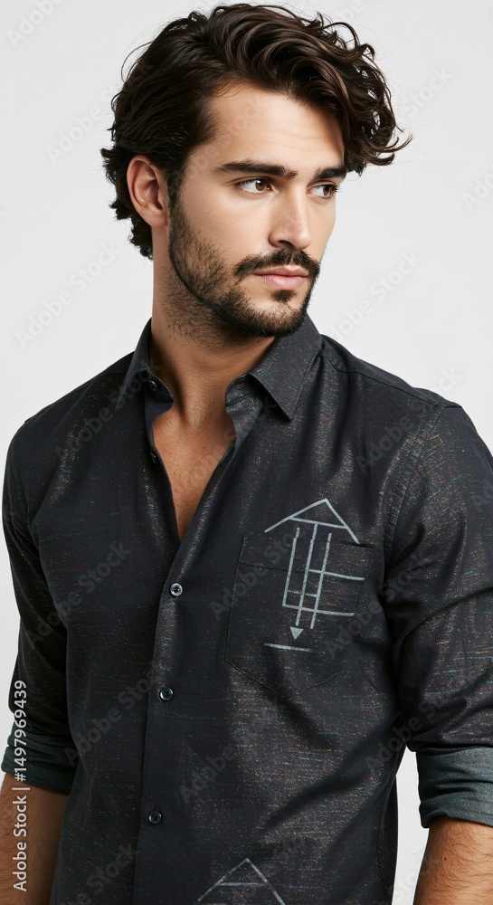 Obraz premium men's black shirt style fashion cool apparel clothes