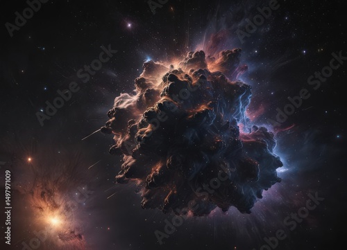 Wallpaper Mural Brilliant star cluster, swirling nebulae, deep black backdrop ,  wonder,  powerful, night sky Torontodigital.ca