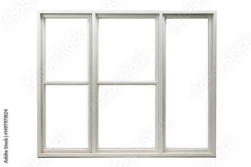 White window frame isolated on a white background png ai generated