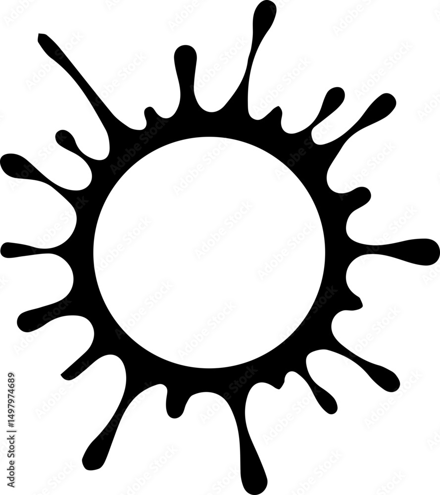 Φωτογραφία Circular ink splatter with radial burst marks spreading from a hollow center