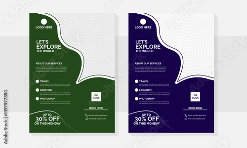  Travel flyer template  for tour agencies