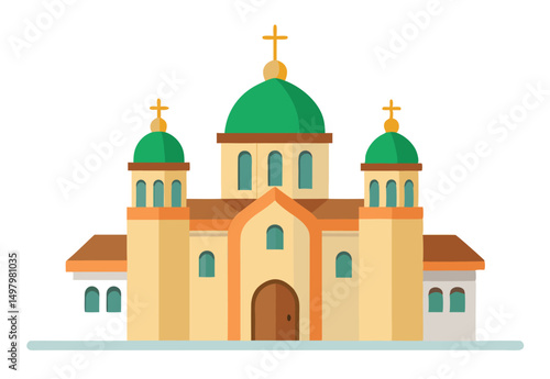 vintage church tower vector illustration on white background
