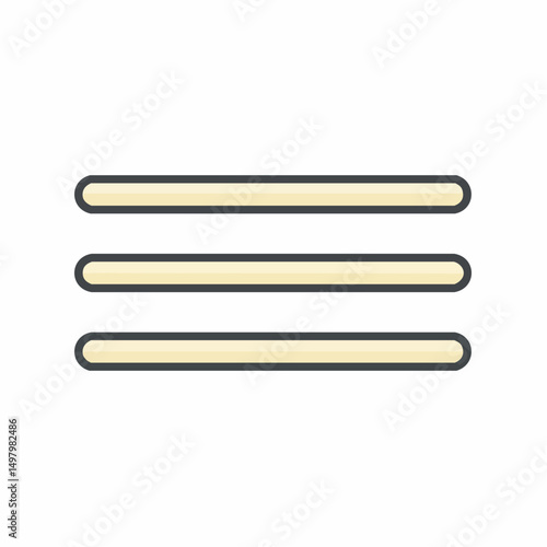 Ícones gráficos de linhas horizontais com variações de cores