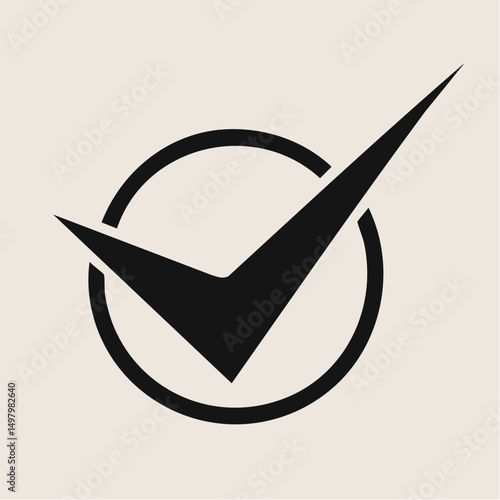 Ícone de marca de verificação estilizada com design moderno