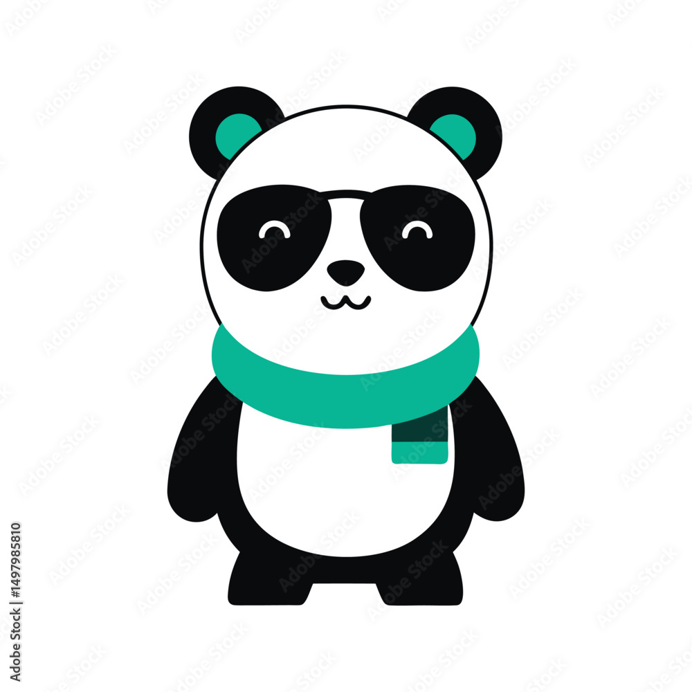 Fototapeta premium panda wearing scarf