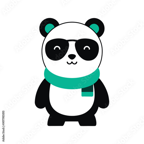 panda wearing scarf