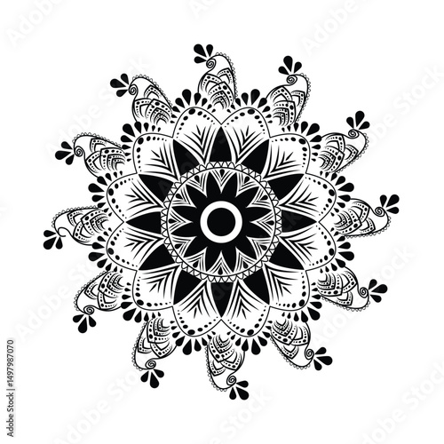 mandala design for henna design, ,mandala art with neat lines, creative mandala art