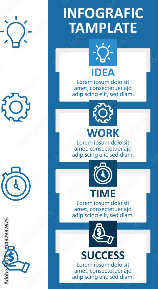 Naklejka premium Flat Infographic Web Icons – Vector Symbol Set for Business and Network Projects