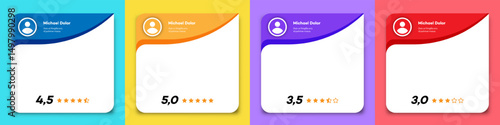 Feedback box vector collection colorful style, bubble testimonial banner, quote, infographic. Social media post template 10 eps