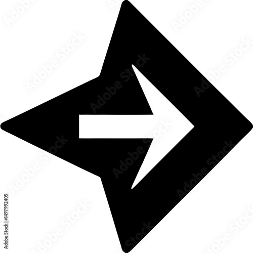 Sharp Right Arrow Icon Vector Graphic