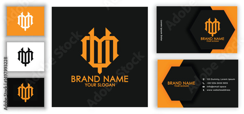 Unique UM logo letter design. MU logo monogram initials letter concept, UM M U MU
