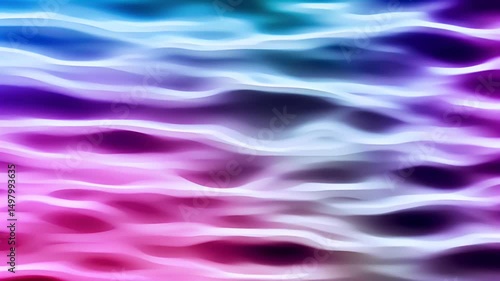 Cyan to Pink Gradient Waves with Glowing Edges – Elegant Futuristic Abstract Motion, Seamless Loop