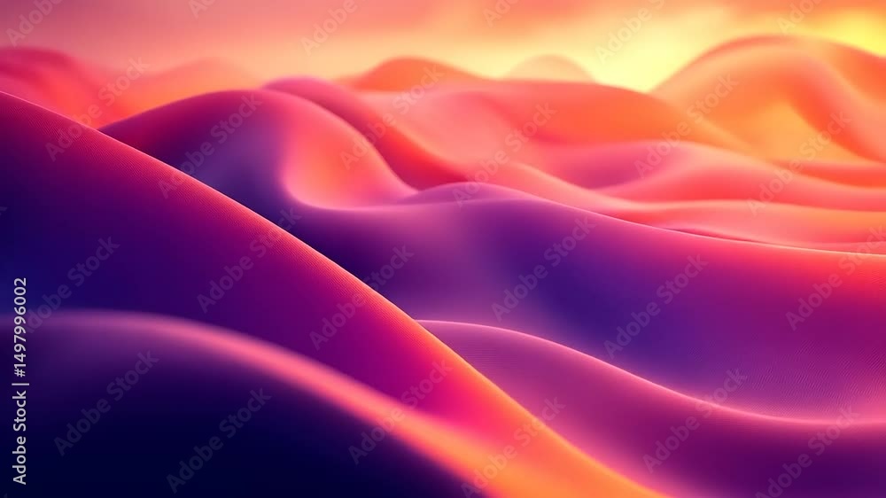 Abstract Flowing Landscape with Warm Colors and Smooth Curves, Motion Background Abstract Flowing Landscape with Warm Colors and Smooth Curves, Motion Background