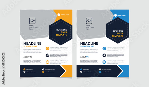 Modern business flyer templates two color options