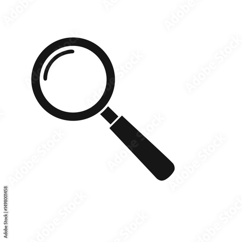 Simple magnifying glass search icon illustration